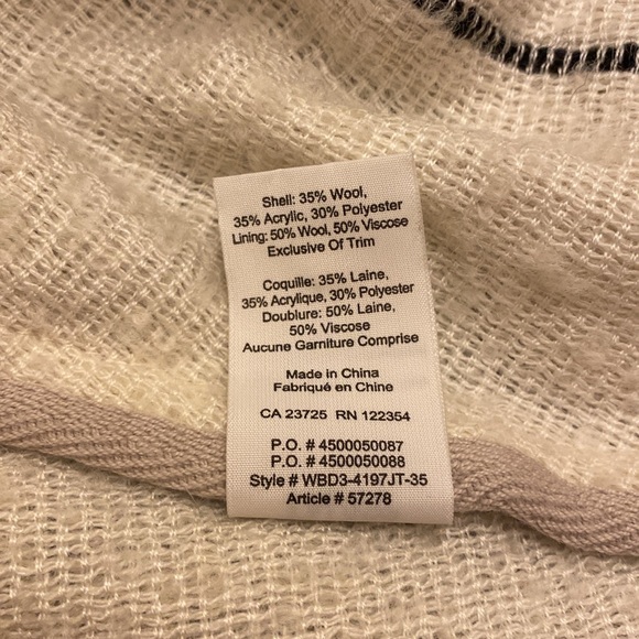 BNWOT Golden by TNA Aritzia Wilfred Zippered Poncho Sweater with Hood - Picture 5 of 6